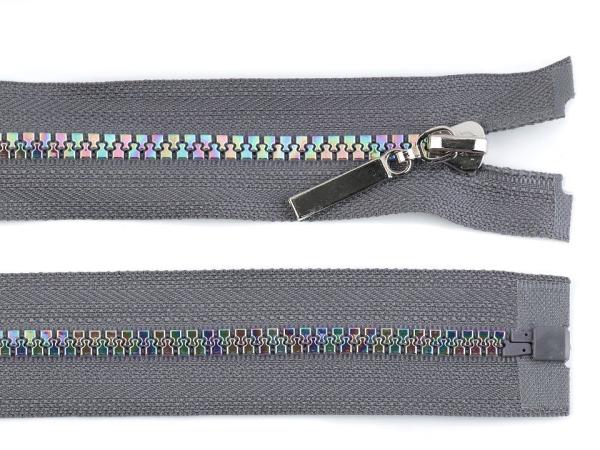 Regenbogen Reißverschluss Breite 5 mm Länge 50 cm Stahlgrau